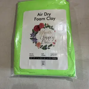 Air Dry Foam Clay 500g Bag Fluorescent Green
