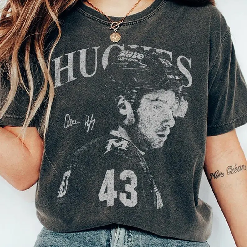 Quinn Hughes Wild Ice Hockey Vintage Comfort Colors Shirt