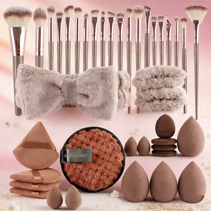 Portable Makeup Brush Set — 20 or 40pcs Face & Foundation Brush Kit with Travel Case, Professional Makeup Blending & Cleansing Tools for Daily Use,