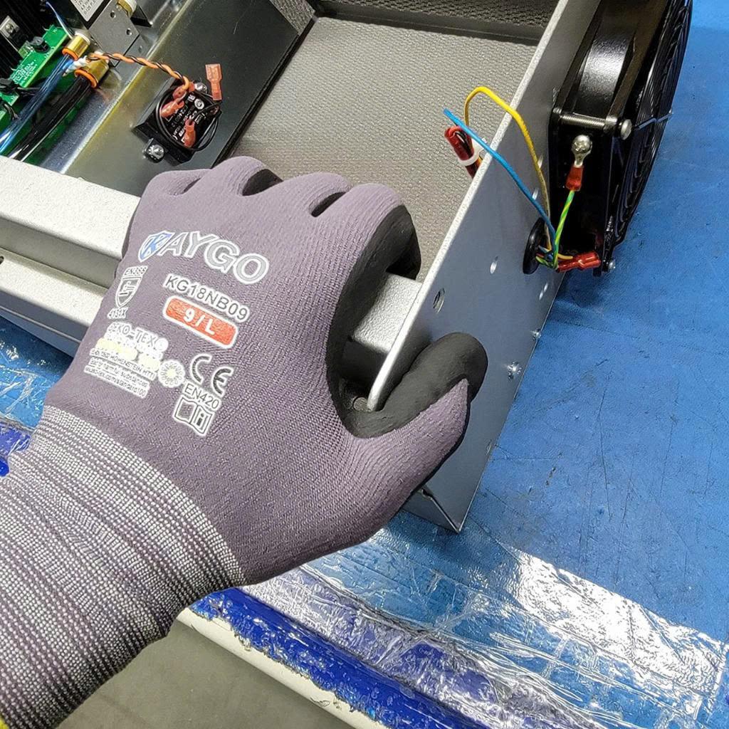 KAYGO Nylon Safety Work Gloves KG19NB – MicroFoam Nitrile Coated Palm, Comfortable Seamless Fit for Construction, Automotive Repair & Home Projects