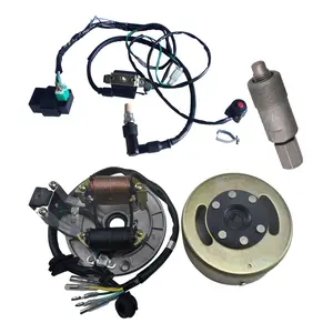 2 Coil Stator Ignition Magneto Flywheel with Wiring Harness CDI Kit and Flywheel Puller Fits 50cc -150cc 4 Stroke Dirt Pit Bike Quad ATV UTV Go Kart Banshee Raptor Blaster PW SSR Lifan Zongshen Taotao