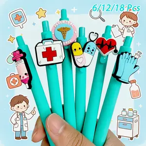 6/12/18pcs Nurse and Doctor Gel Pens, Rollerball Pen Set, Medical Record Pens, Nurses Day Gift, Mixed Colors Random Styles, Perfect for Nurses, Medical Assistants and Students, Nurse Gadgets, Writing Pens, Gel Ink Pens