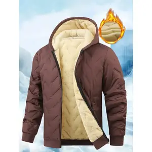 Men's winter wool lined short sleeved jacket, hooded windproof and waterproof jacket, autumn and winter fashionable warm jacket, casual and fashionable designRAIMENTRY