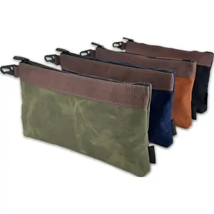 Heavy-Duty Canvas Tool pouch, 4 count Tool pouches, 12" Tool pouch, Waxed Canvas zipper tool pouch, Canvas socket bag, Canvas tool bag zipper, Tool pouch bag, Zipper tool pouch