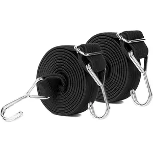 Adjustable Bungee Rope with Hooks, 2 Counts Bungee Rope, Elastic Rope for Safety Tie, Durable Bungee Rope for Bicycle Rack, Camping Tent