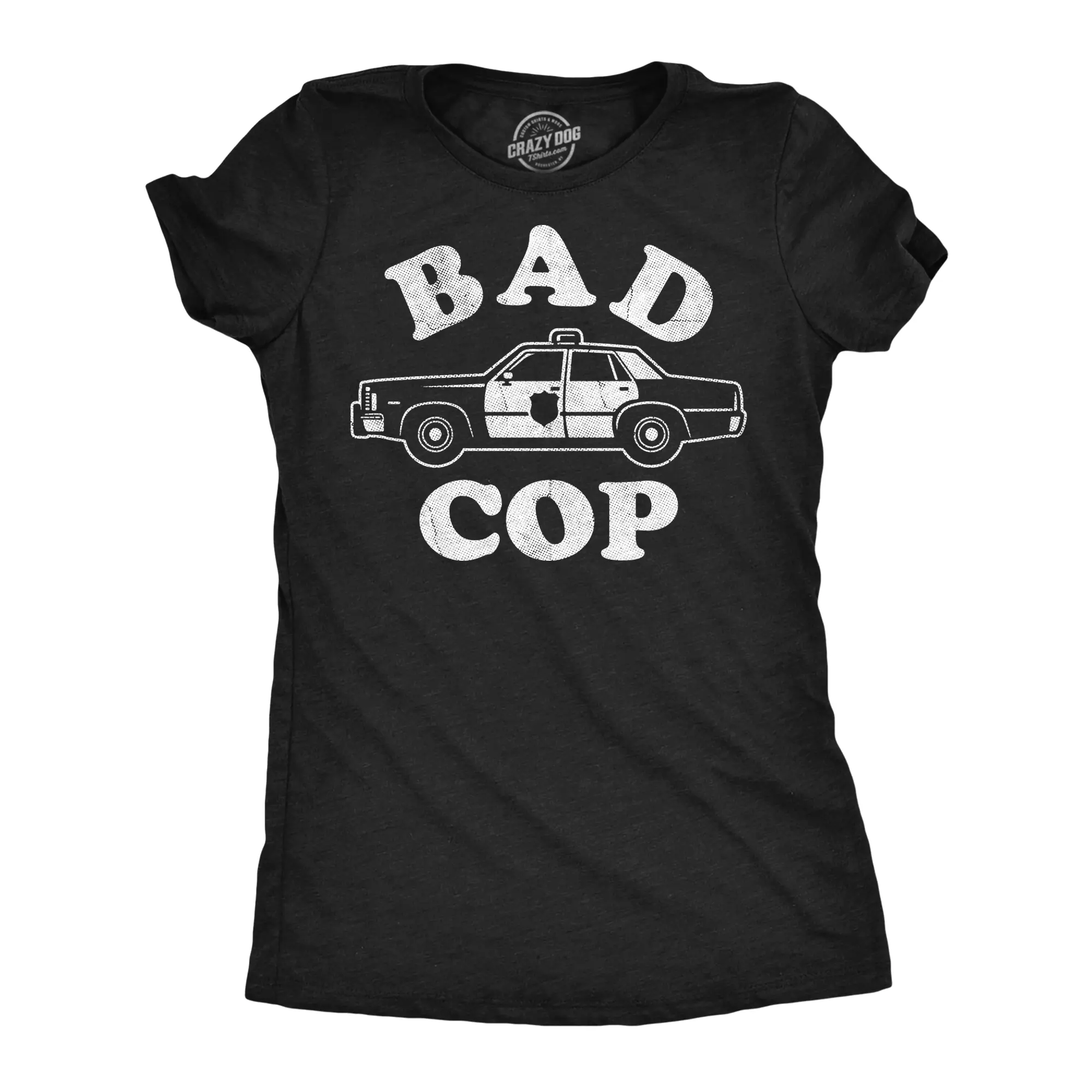 Womens Funny T Shirts Bad Cop Sarcastic Couples Police Graphic Novelty Tee for Ladies Funny Womens T Shirts Cute Vintage Fashion Casual Ladies T-Shirt Gift Funny Sarcastic Top Women's Novelty Tees Black -