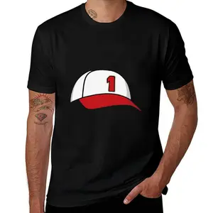 Minimalist "Number 1" Baseball Cap Graphic Tee - Retro Sports Aesthetic T-Shirt - 100% Premium Cotton - Unisex Fit S-5XL - Shipped from NY