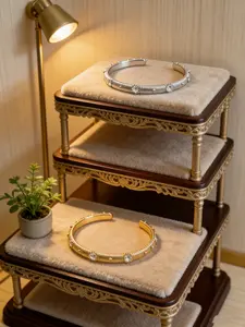 Radiant Ribbed Cuff Bracelet – Timeless Elegance, Woven in Light