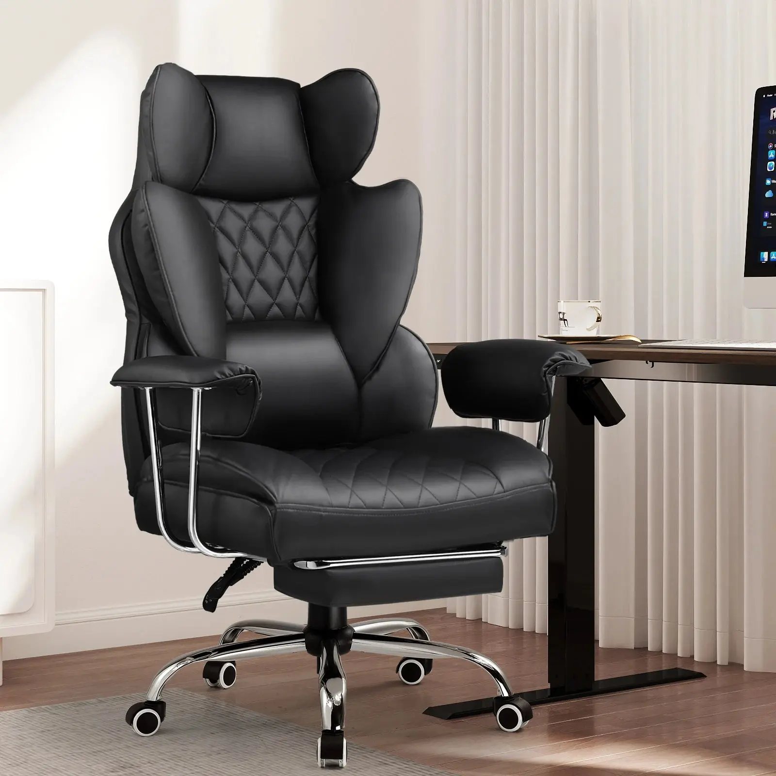 Ergonomic Gaming Chair - Adjustable, Easy Setup, Metal Arms, Durable, Gas Lift, High Backrest, Pressure Dispersion Multi-Functional Office Chair for Home Office and Gaming Use, Adjustable Gaming Chair, Durable Gaming Chair