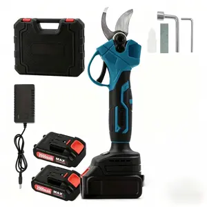 Cordless electric pruning shears, non-slip handle, safety switch, longer operating time, brushless motor, ideal for garden, orchard, and tree trimming