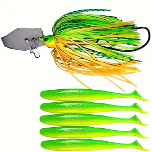 Artificial Fishing Bait, 1 Set Bearded Bait & Soft Bait, Spoon Lures, Fish Shaped Lure, Fishing Bait for Outdoor Fishing, Fishing Bait for Fishing Enthusiasts, Saltwater Fishing Lures, Topwater Fishing Lure