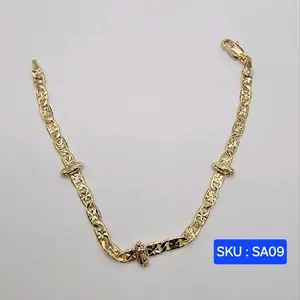 Elegant Virgin Mary Bracelet 7.5 Inches 4 millimeters wide Stylish Comfortable Fit for Special Occasions with Delicate Charm and  Laminated Gold Finish.   SKU : SA09