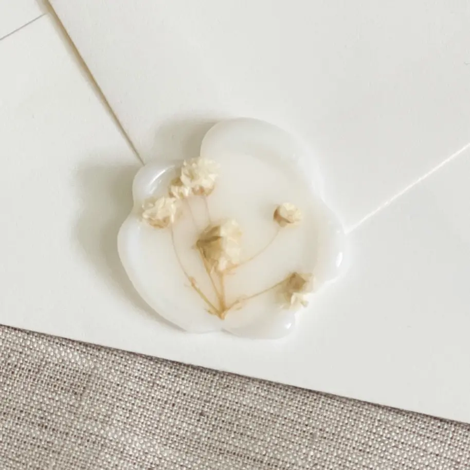 Baby's breath wax seal stickers ? Translucent wax seal stickers (Set of 10)