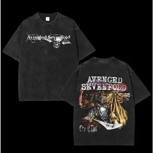 Avenged sevenfold City of Evil Shirt Oversized Washed Heavyweight Cotton T-shirt for Gothic Fans Unisex Heavy Metal streetwear graphic Tee, men gifts summer fits