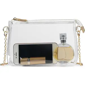 Clear Purse for Women Stadium Approved, Clear Crossbody Bag with Zipper Closure, Transparent Purse for Concert Sports Vintage Parisian Leather Crossbody Bag Small High-End Touch Fragrance Chain Bag hamptons  hobo  bag alberto  hobo  bag  maxi Trendy Women
