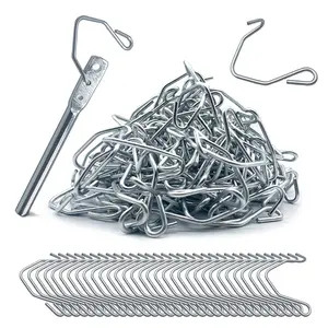 200PCS Fence Wire Tensioner, T Post Clips, Fence Wire Tightener Tool with Tightener Handle, Fence Tighteners for Barbed Wire, Bulk Galvanized Steel Fence Wire Tightener for Tighting Farm Garden