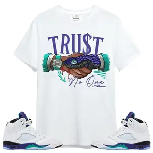 Trust No One Unisex Graphic Shirts To Match Sneakers AJ5 OG Grape, Jordan 5 Grape Outfit, Trending Shirts, Top Tshirt
