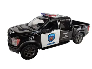 KINSMART 2022 Ford F-150 Raptor Police Diecast Model 1:46 Scale 5" Collectible with Openable Doors & Pull Back Action Officially Licensed