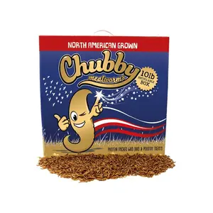 10Lbs Chubby North American Dried Mealworms (Montreal Grown) Recyclable Box Non-GMO