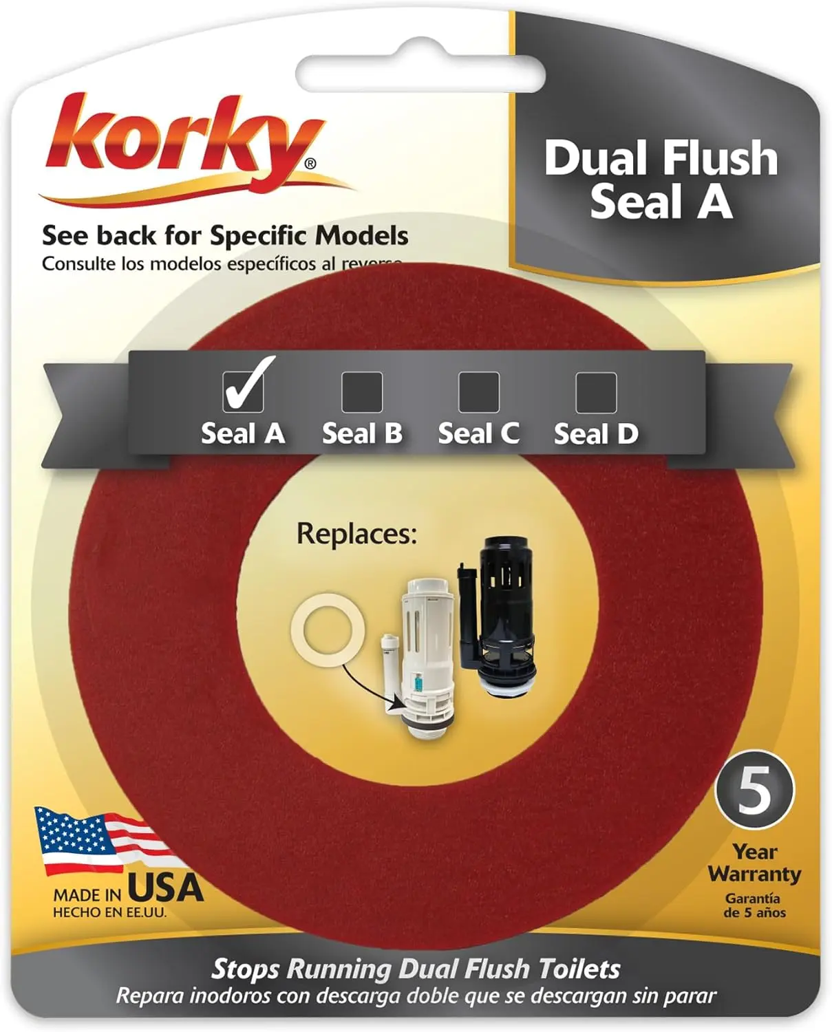 Dual Flush Valve al Assortment, al A – Fits Specific Dual Flush Toilets – Long Lasting Rubber – Made in USA, 441BP