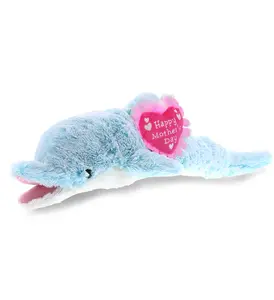 DOLLIBU Large Embroidered Polyester Plush Heart Stuffed Toy - Super-Soft Dolphin-Design, Ideal Mothers Day Gift