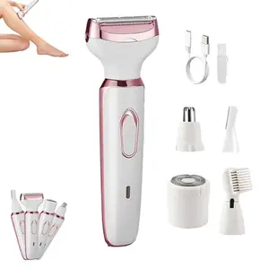 Bikini Trimmer and Shaver Kit for Women - 2-in-1 Wet/Dry Electric Body Hair Trimmer Facial Hair Removal Cordless Waterproof Bikini Shaver Razor for Face Lip Chin Underarm Legs