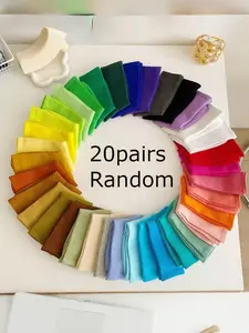 Women's Colorful Socks Set, 20 Pairs Casual Daily Everyday Wear, Comfortable Soft Fabric Design, Perfect Gift Idea for Her