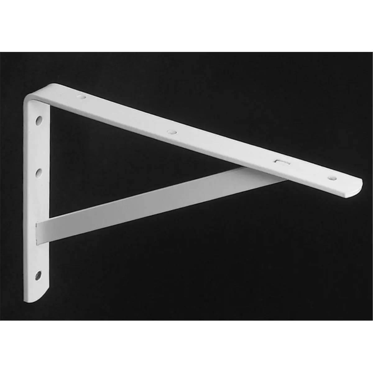 Knape & Vogt 12in. White Heavy-Duty Epoxy Wall Shelf Brackets (208WH300), 1000 lbs Load Capacity, Wall-Mount Compatible for Wooden Shelves