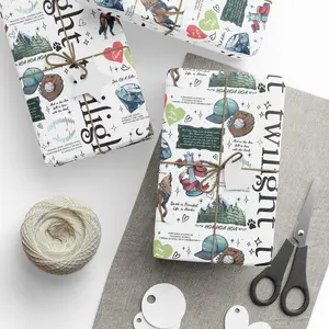 Twilight Wrapping Paper, Eco Friendly Gift Wrap Roll, Edward Bella Jacob Twilight Merch, Birthday Party Supplies, Cute Holiday Wrapping Paper