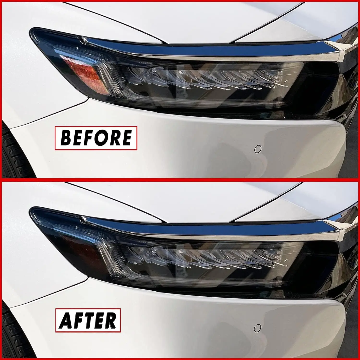 PreCut Vinyl Smoke Tint for 2018-2022 Honda Accord Headlight (3.Amber Sidemarker Delete, 20 Percent Dark Smoke)