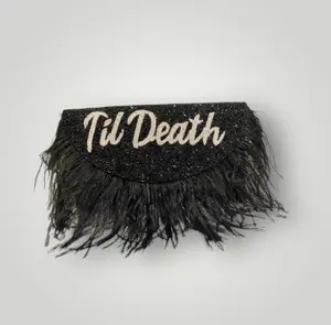 Half Moon Feathered Clutch