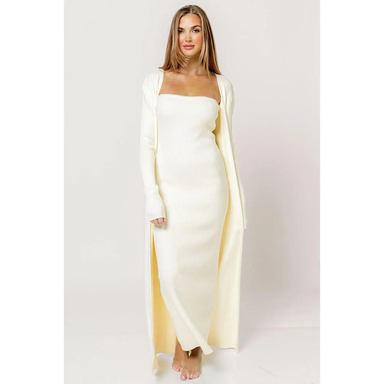 Lina Two Piece Dress Set in Ivory - Bump Friendly