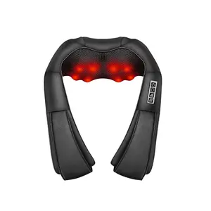 Neck and Back Massager with Soothing Heat Electric Deep Tissue 3D Kneading Massage Pillow for Shoulders Legs and Whole Body Muscles Relaxation Suitable for Car Office and Home Use