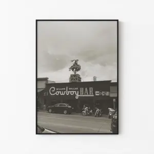 Vintage Cowboy Bar Print, Million Dollar Cowboy Bar, Vintage Art, Cowboy Print, Wyoming, Jackson Hole, Wall Art, Western, Authentic Photo Decor Decoration