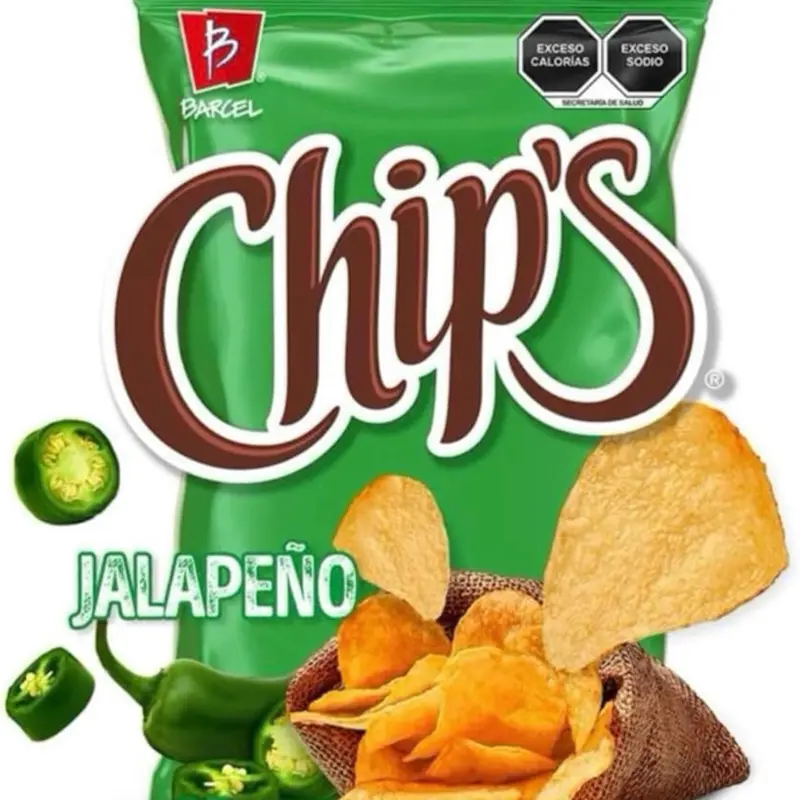 Barcel Jalapeño Flavor Crunchy Crispy Chips - Spicy Ready-to-Eat Ambient Snacks, High Calories, High Sodium, All Ages Treat, 170g