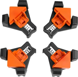 4-Pack Corner Clamp for Woodworking, 90  Right Angle Clamp, Light-Duty Single Handle  Clamps, Adjustable Spring Loaded Woodworking Clamp, Frame Cabinet  Tools Accessories