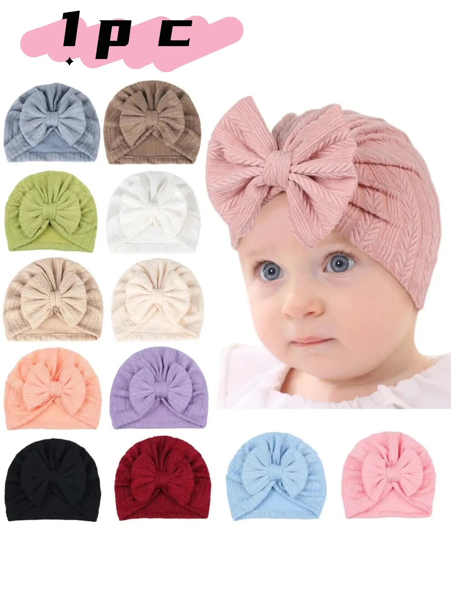 Wholesale Kids Hair Accessories, Baby Cotton Bow Tie Bonnet Flower Hats with Wheat Pattern, Infant India Style Headgear for Children, Toddler Bonnet, Newborn Toddler Hats, Toddler Summer Hat