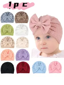 Wholesale Kids Hair Accessories, Baby Cotton Bow Tie Hats with Wheat Pattern, Infant India Style Headgear for Children