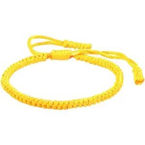 Handmade Tibetan String Bracelet Adjustable Woven Rope Knot Buddhist Kabbalah Protection Lucky Friendship Bracelets for Men Women Amulet Gifts