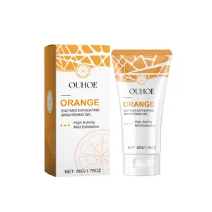 Orange Enzyme Exfoliating Gel 50g - Deep Cleansing Face Scrub for Women & Men - Moisturizing & Refreshing Skin Care Treatment - High Activity Mild Exfoliation Daily Gentle