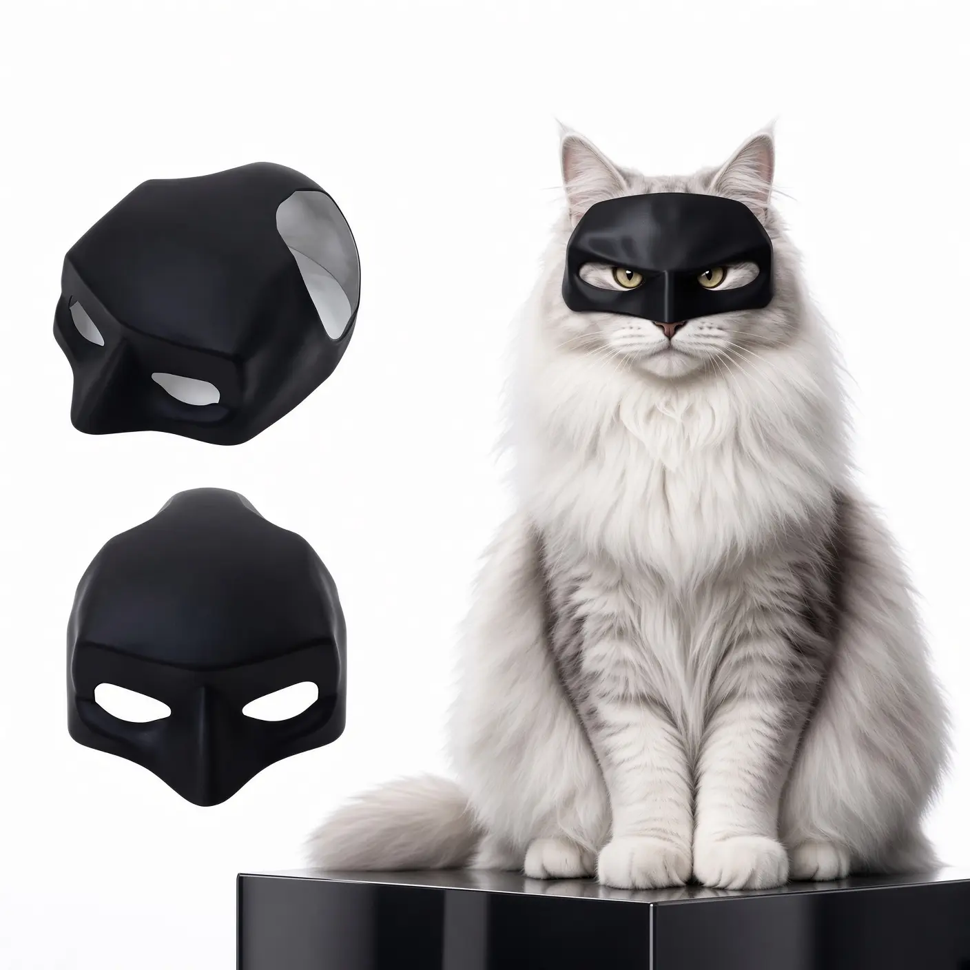 Superhero Cat Mask for Cosplay, Funny Pet Costume Accessory, Lightweight Black Eye Mask for Cats