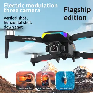 Drone F168 Flagship Edition with 20-Minute Battery Life 720p Resolution for High-Quality Videos and Clear Footage Electric Modulation Three Camera
