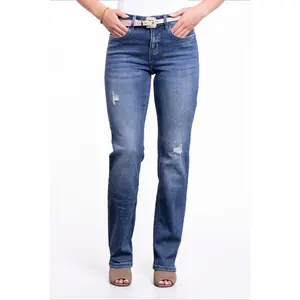 The Lana by Ava Lane Mid-Rise Tummy Control Straight Leg Denim