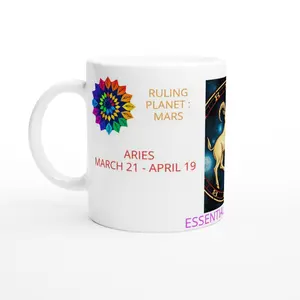 White 11oz Ceramic Mug (aries)