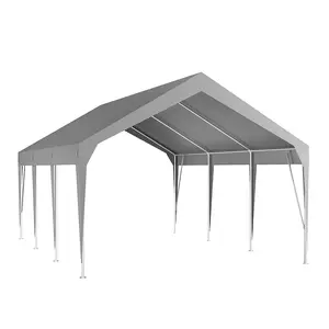 Garvee Carport 12'x20' Heavy Duty Car Canopy Outdoor Waterproof Portable Garage UV Resistant for Car, Boat, Party and Storage (Gray)