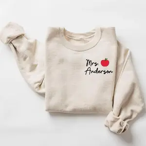 [CUSTOM] Teacher Last Name Sweatshirt, Personalized Mrs Classroom Crewneck, Cozy Back to School Pullover, Thoughtful Gift for Educators