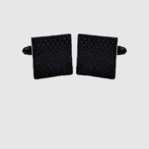 Textured Black Square Cufflinks