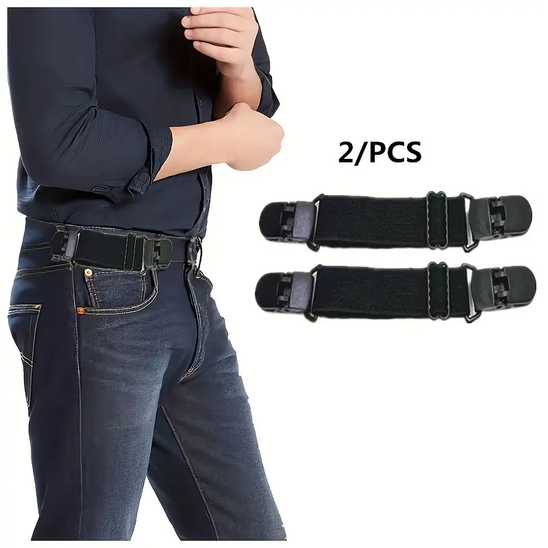 2pcs Creative Adjustable Fit Waistband Clips, Pants Holder, Non-Slip Secure Boot Straps, Unisex Versatile Practical Fashion Accessory, Convenience, Easy to Use
