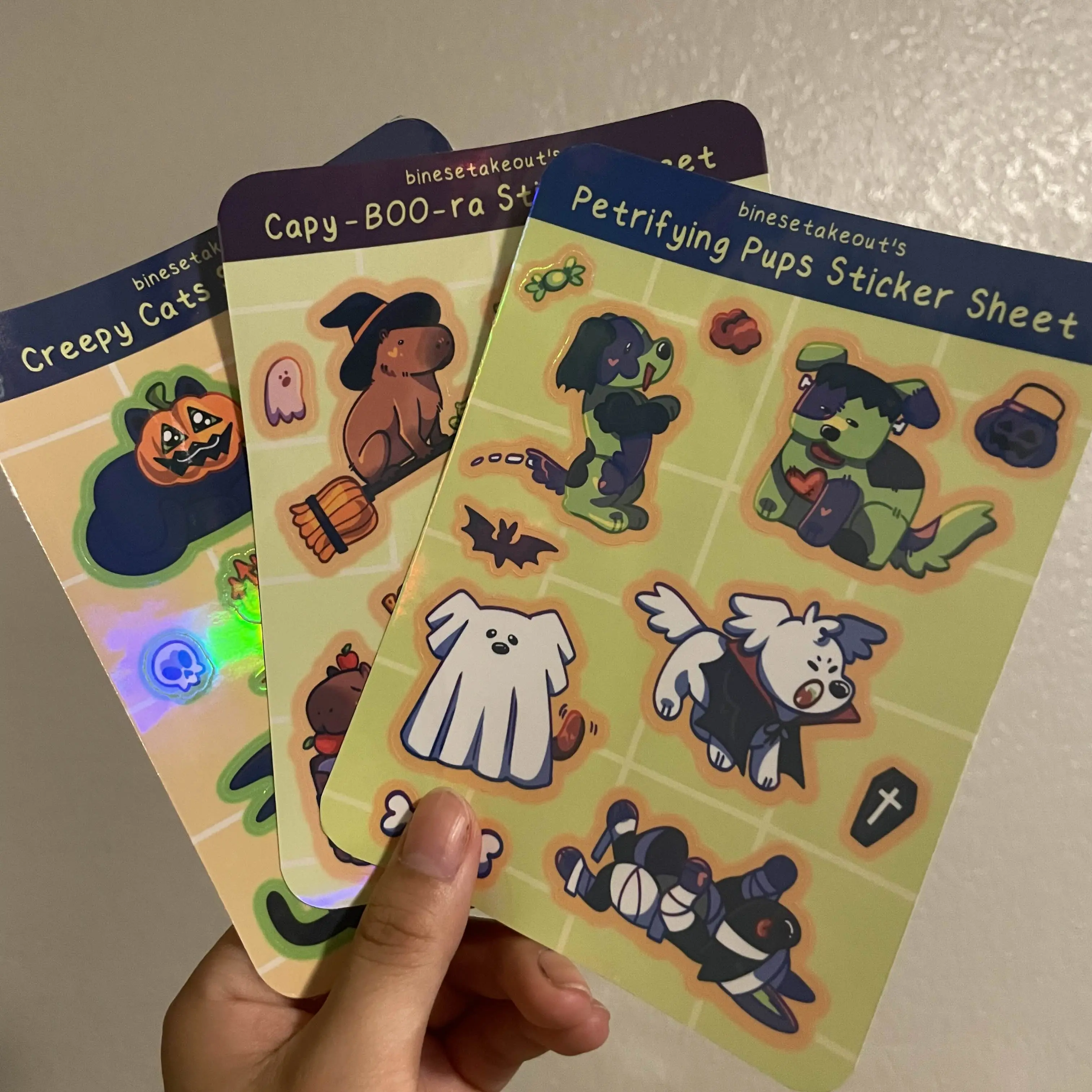 Cute Halloween Animals | Spooky Costumes | Waterproof Sticker Sheet