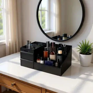 Stylish Vanity Case for Men Luxury 3-Layer Drawer Organizer for Cologne Jewelry & Grooming Perfect Gift Idea for Him